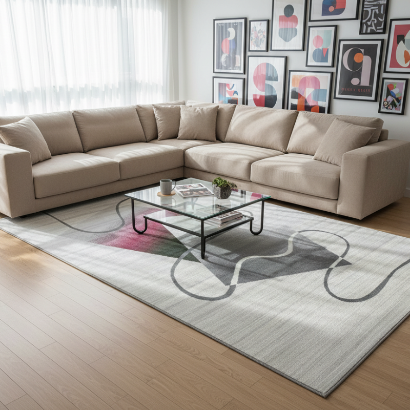 定番北欧風3Dデザインのウィルトン織カーペット（Zen Echo）