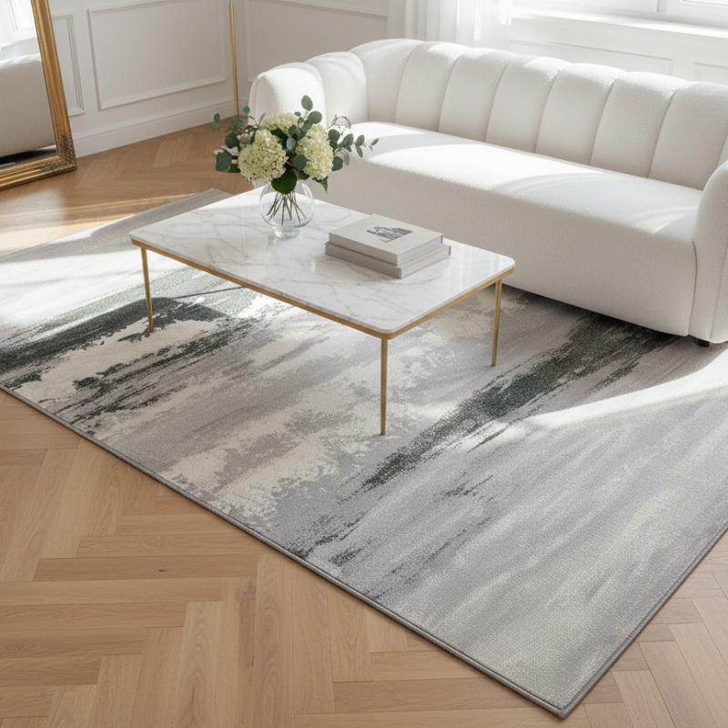 定番北欧風3Dデザインのウィルトン織カーペット（Zen Echo）