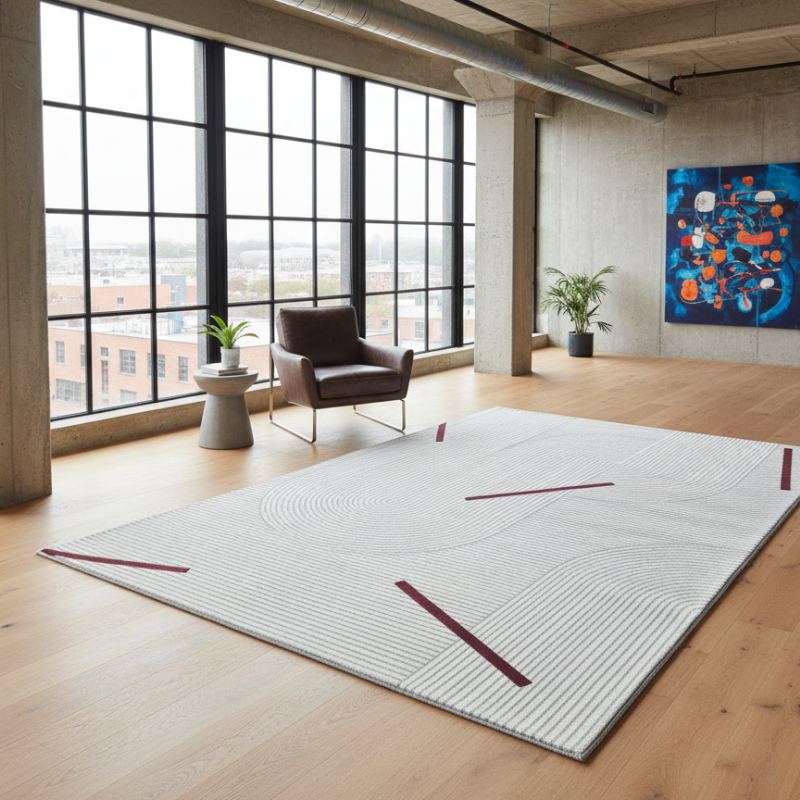 定番北欧風3Dデザインのウィルトン織カーペット（Zen Echo）