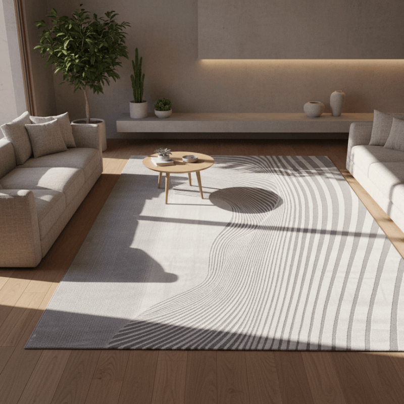 定番北欧風3Dデザインのウィルトン織カーペット（Yufan）