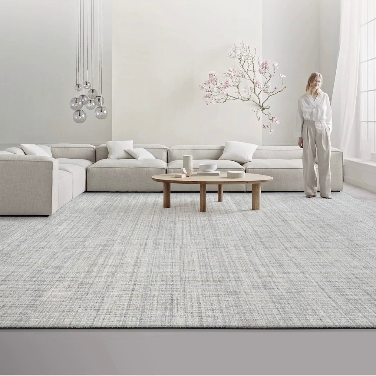 Machine-woven carpet made from pure natural wool! A high-quality product that you can use for a long time (Skin) 