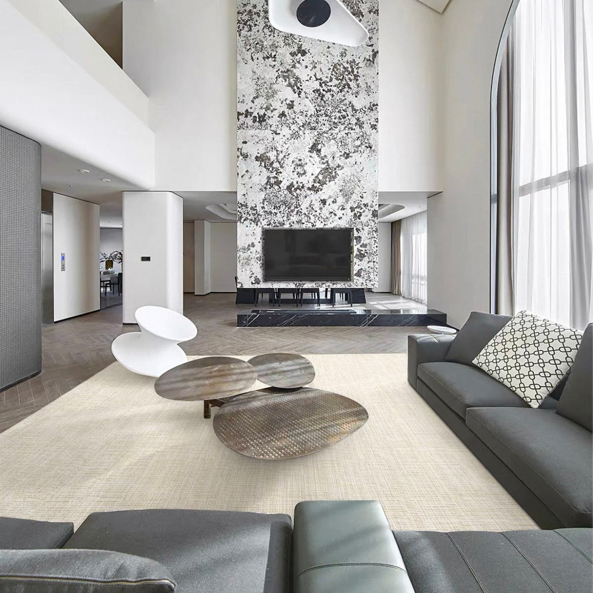 Machine-woven carpet made from pure natural wool! A high-quality product that you can use for a long time (Skin) 